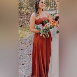 David’s bridal burnt orange chiffon bridesmaids dress